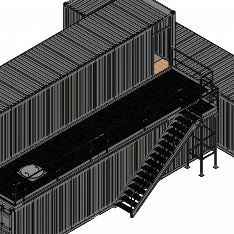 3D render of container structure